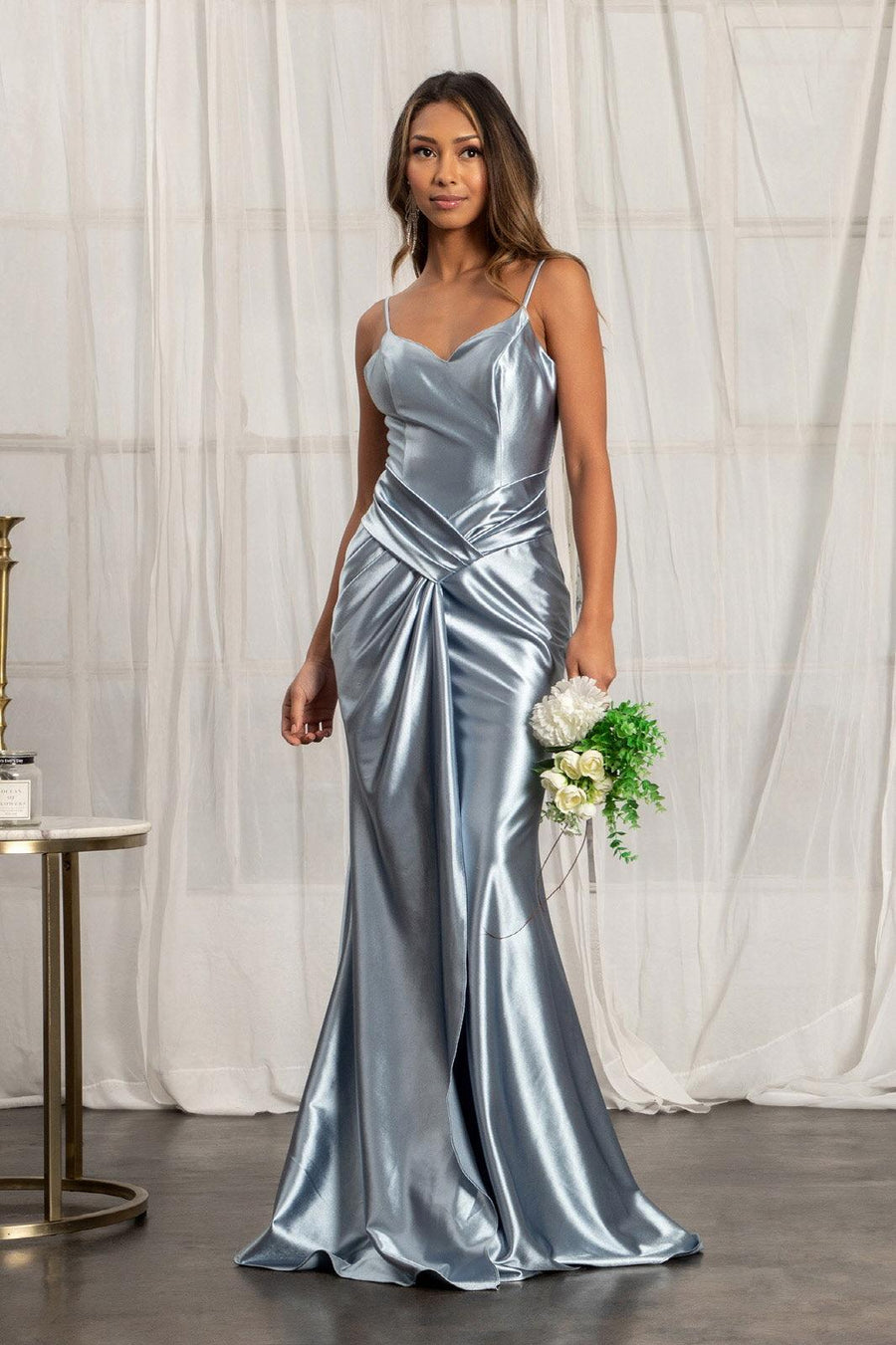 Long Spaghetti Strap Mermaid Prom Dress - The Dress Outlet