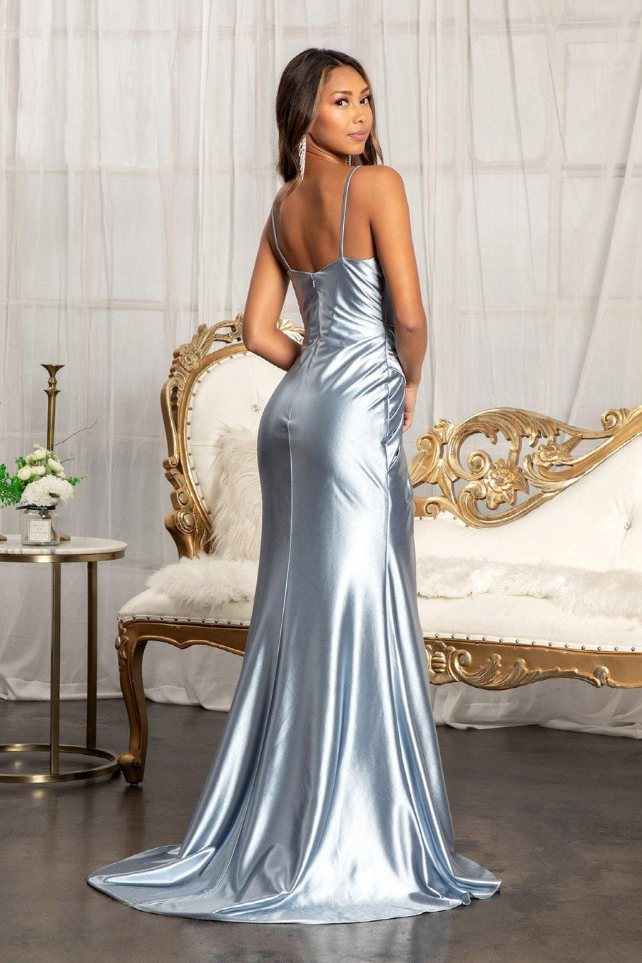 Long Spaghetti Strap Mermaid Prom Dress - The Dress Outlet