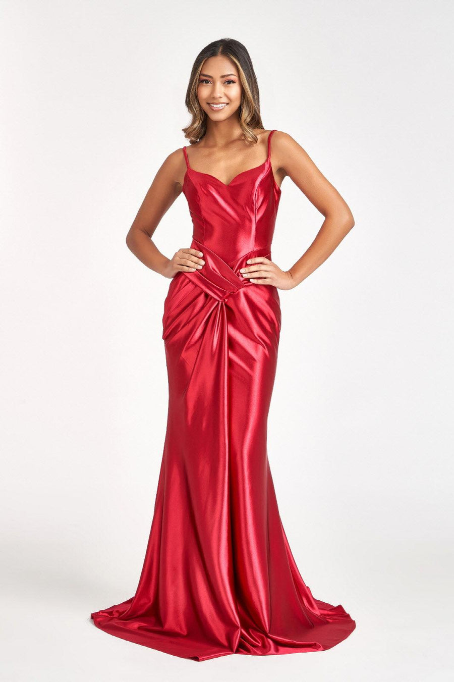 Long Spaghetti Strap Mermaid Prom Dress - The Dress Outlet