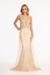 Long Spaghetti Strap Mesh Mermaid Prom Dress - The Dress Outlet