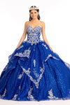 Long Strapless Ball Gown Glitter Quinceanera Dress - The Dress Outlet