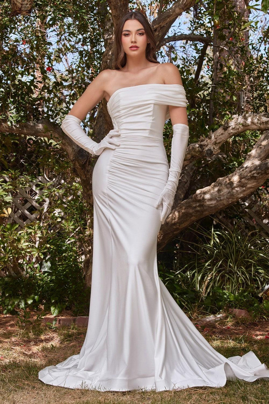 Long Strapless Fitted Wedding Dress - The Dress Outlet