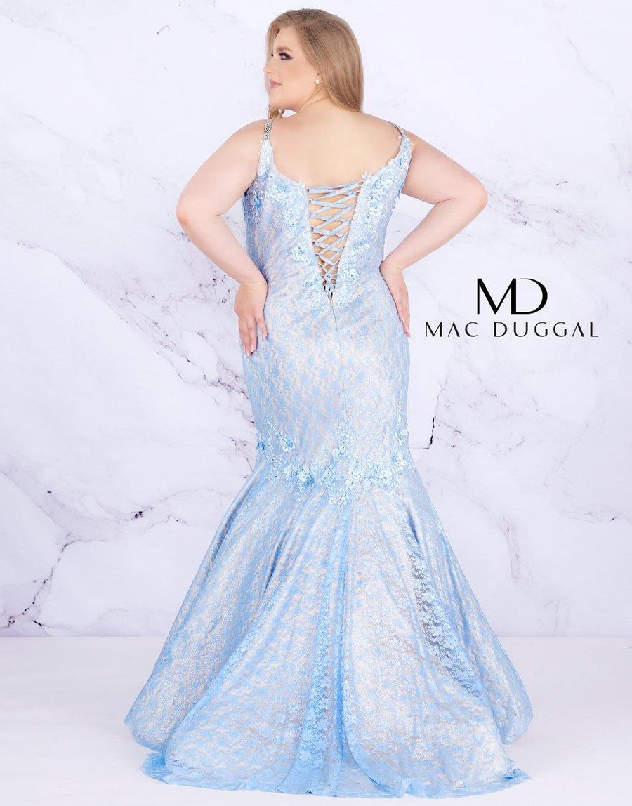 Mac Duggal Fabulouss Long Mermaid Lace Dress 77557F - The Dress Outlet