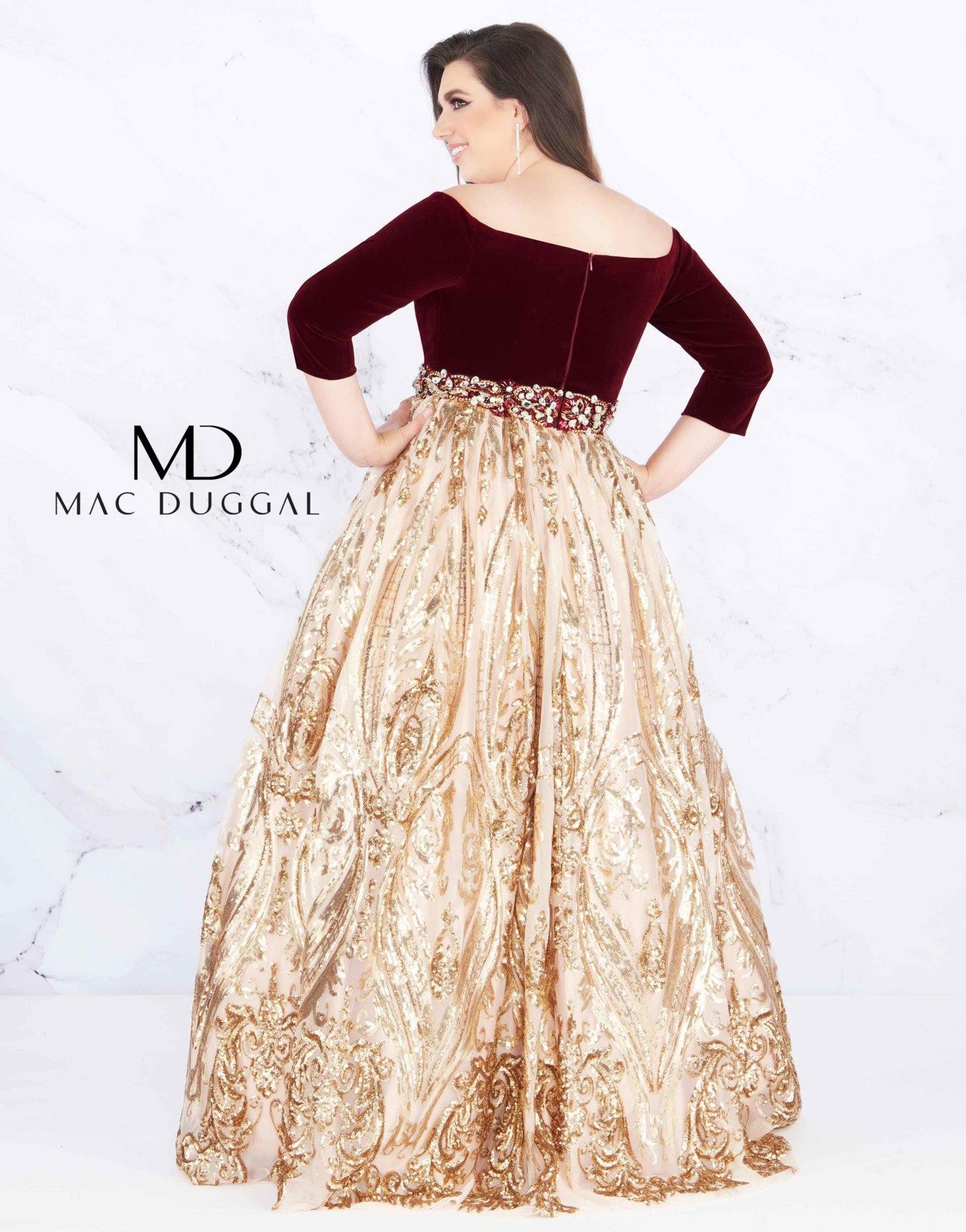 Mac Duggal Fabulouss Plus Size Long Dress 66831F - The Dress Outlet