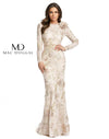 Mac Duggal Floral Lace Long Sleeve Formal Gown Sale 11174 - The Dress Outlet