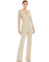 Mac Duggal Formal Long Sleeve Beaded Jumpsuit 5411 - The Dress Outlet