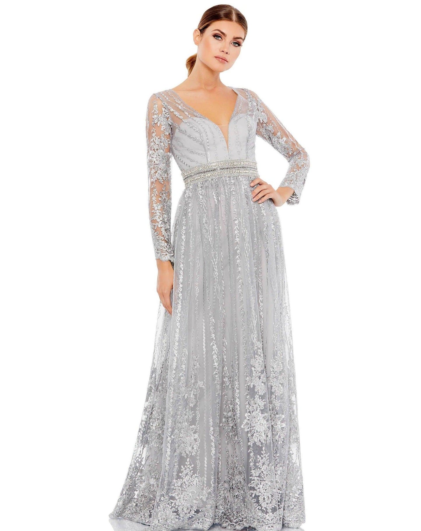 Mac Duggal Formal Long Sleeve Evening Dress 66591 - The Dress Outlet