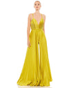 Jumpsuit Formal Pleated Wide Leg Jumpsuit Chartreuse