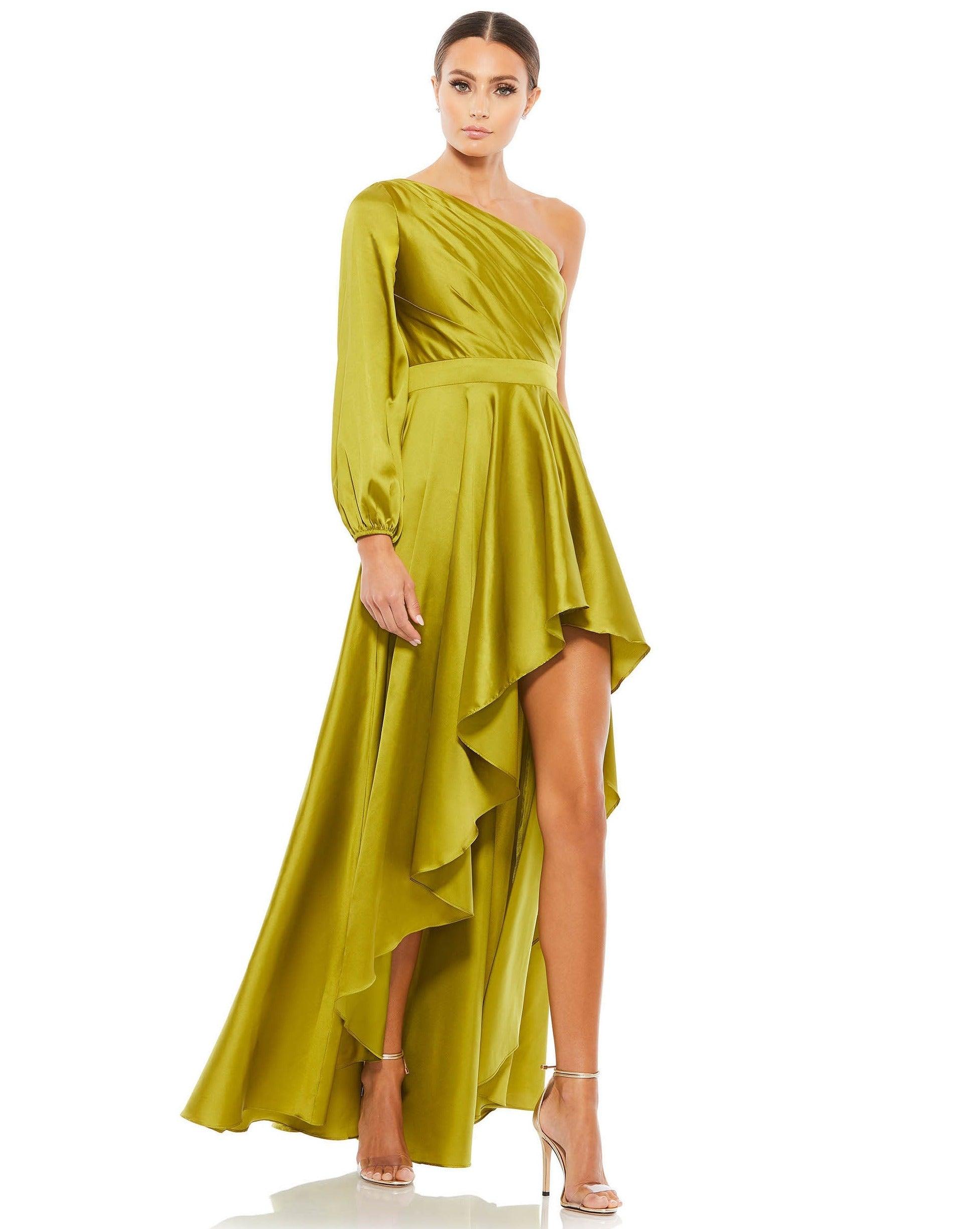 Black Mac Duggal 49141 High Low One Shoulder Dress for $179.0