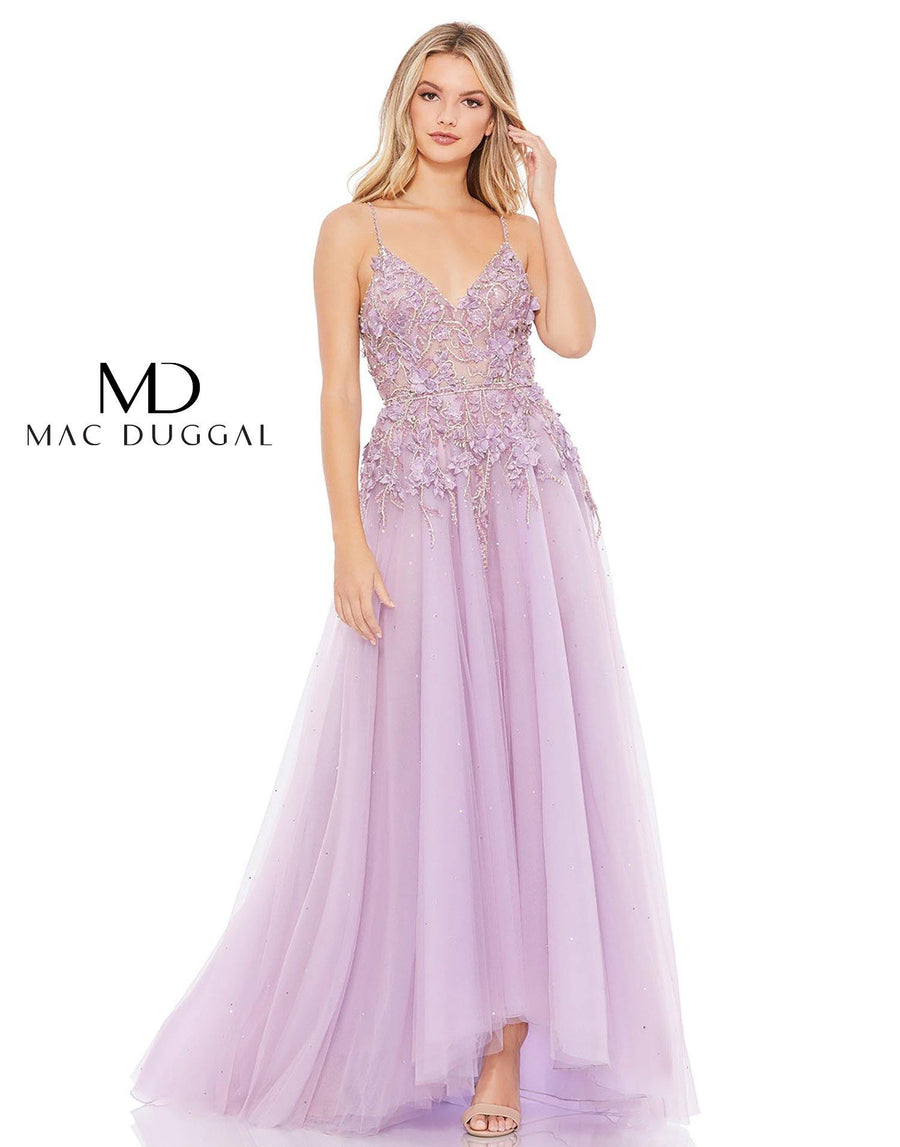 Mac Duggal High Low Spaghetti Strap Prom Gown 11207 - The Dress Outlet