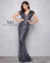 Mac Duggal Long Cap Sleeve Evening Prom Dress 4431D - The Dress Outlet