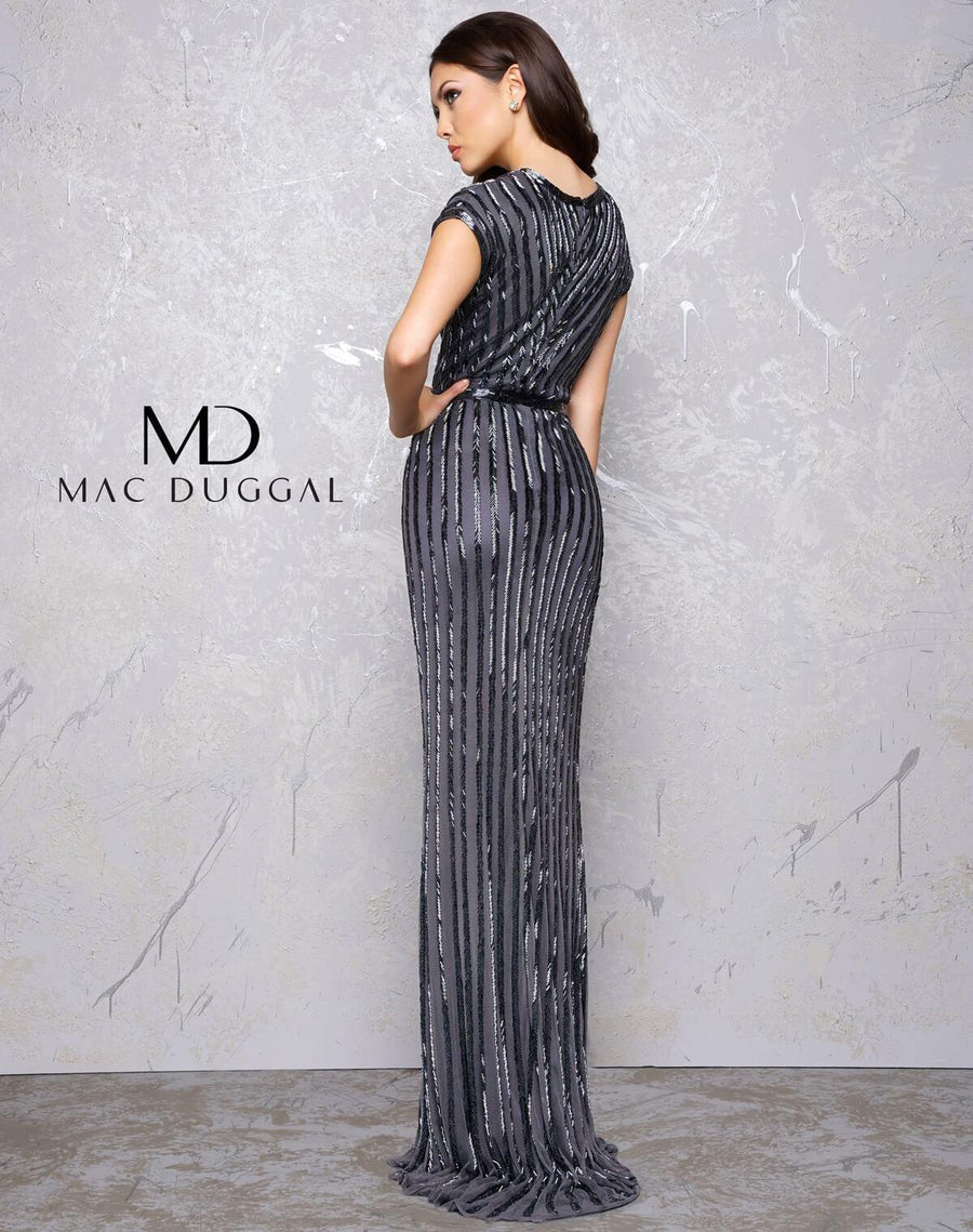 Mac Duggal Long Cap Sleeve Evening Prom Dress 4431D - The Dress Outlet