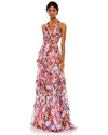 Mac Duggal Long Floral Chiffon Prom Gown 68076 - The Dress Outlet