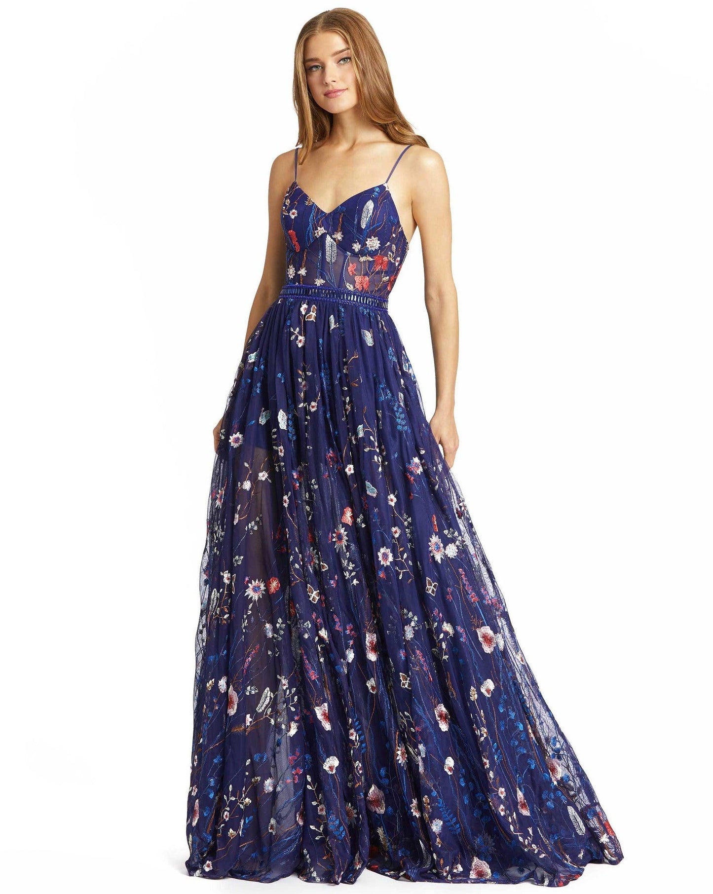 Mac Duggal Long Floral Formal Dress 62989 Sale - The Dress Outlet