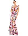 Mac Duggal Long Floral Print Formal Prom Gown 68107 - The Dress Outlet