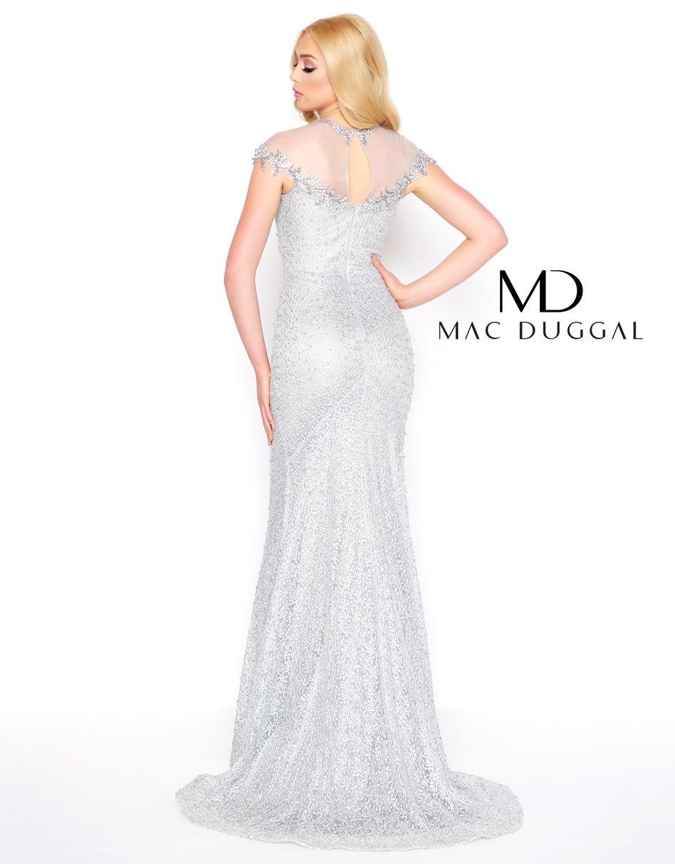 Mac Duggal Long Formal Beaded Cap Sleeve Gown 50504D - The Dress Outlet