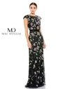 Mac Duggal Long Formal Cap Sleeve Floral Dress 5229 - The Dress Outlet