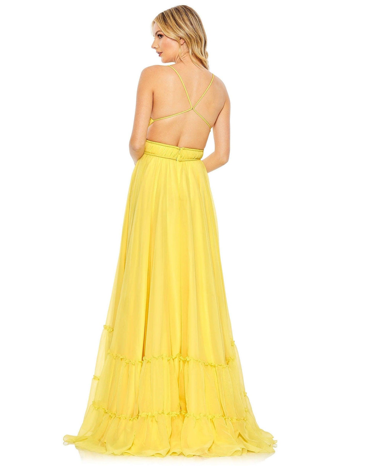 Mac Duggal Long Formal Chiffon Prom Gown 67967 - The Dress Outlet