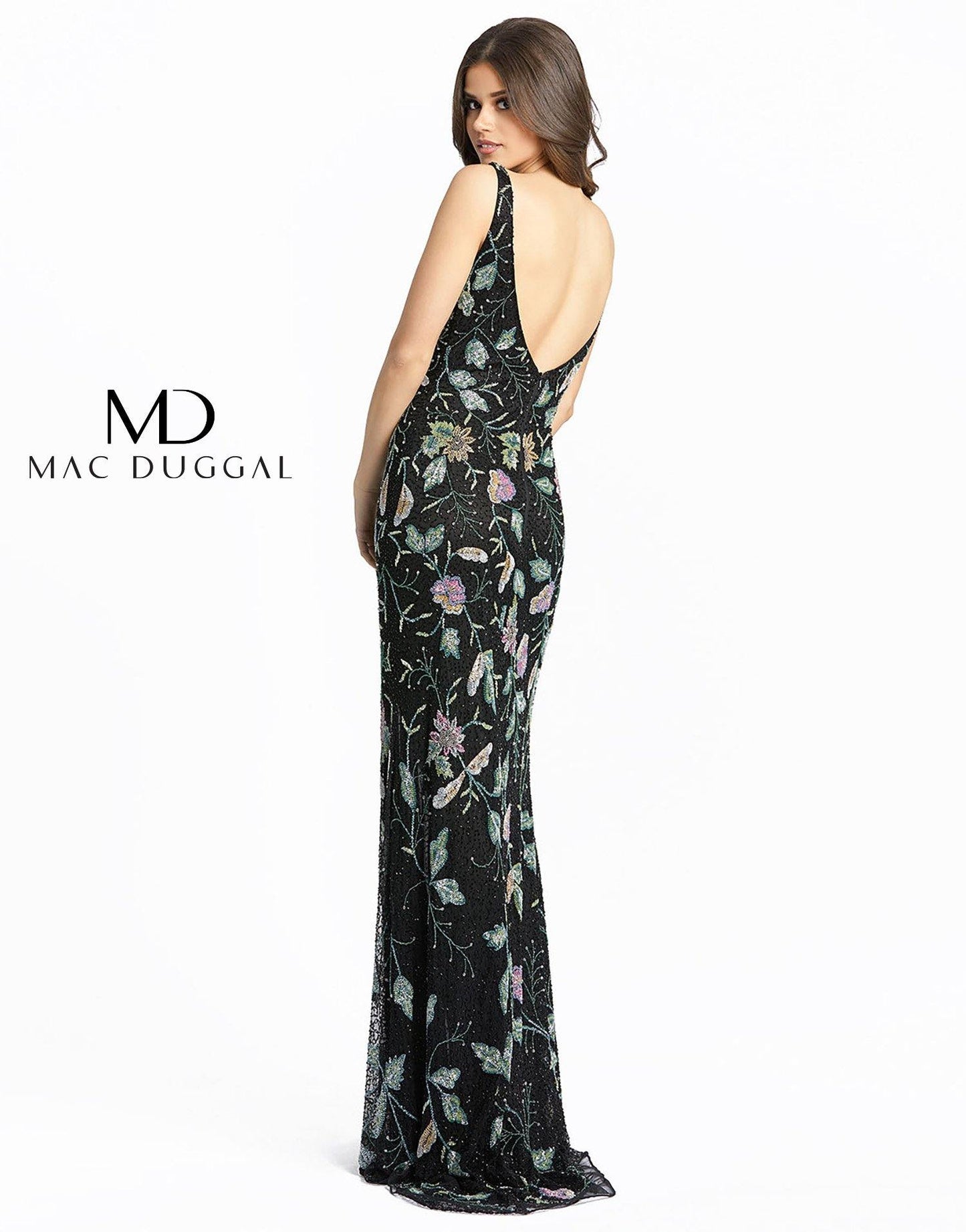 Mac Duggal Long Formal Floral Beaded Dress 5313 - The Dress Outlet