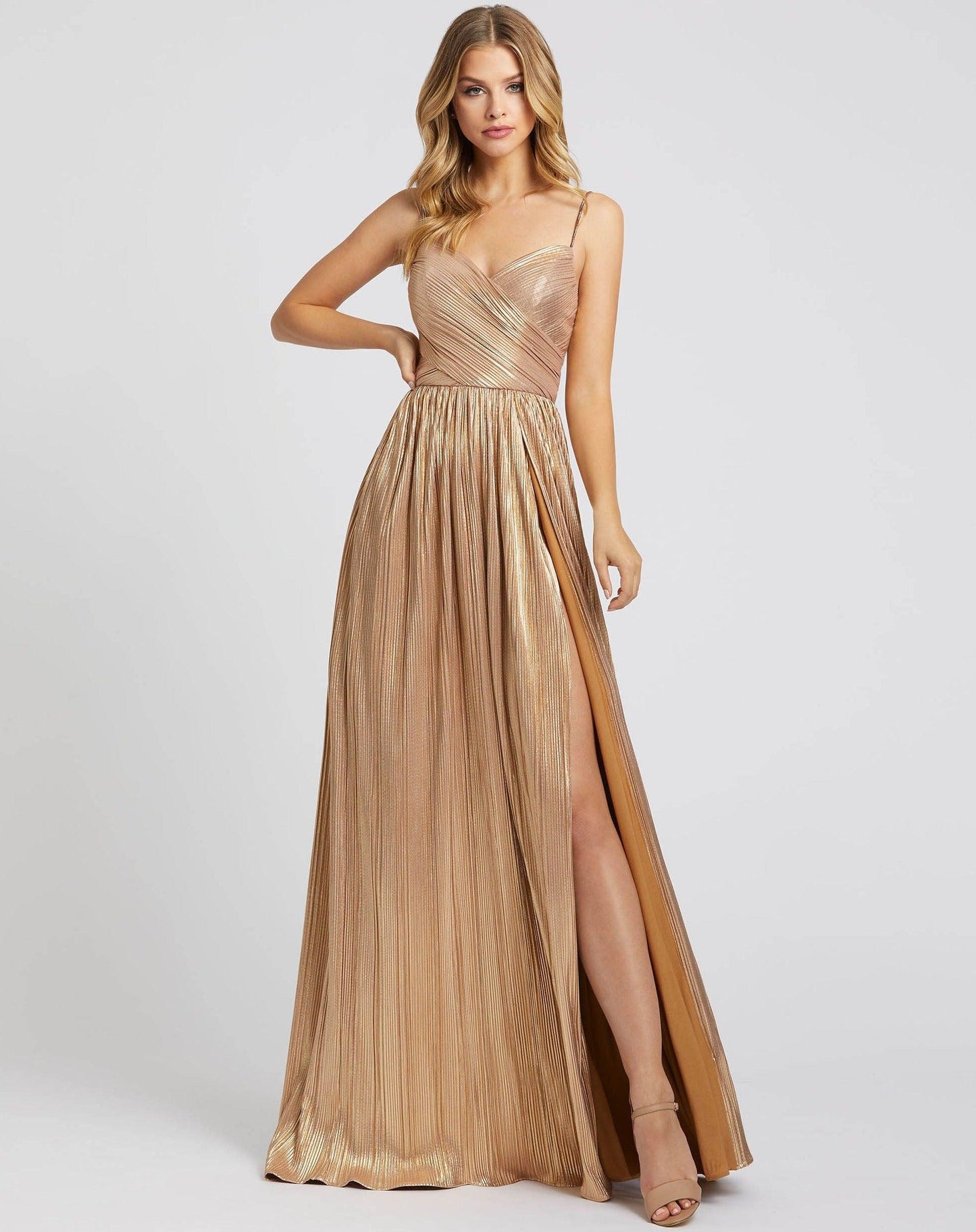 Mac Duggal Long Formal Metallic Prom Dress Sale 26275 - The Dress Outlet