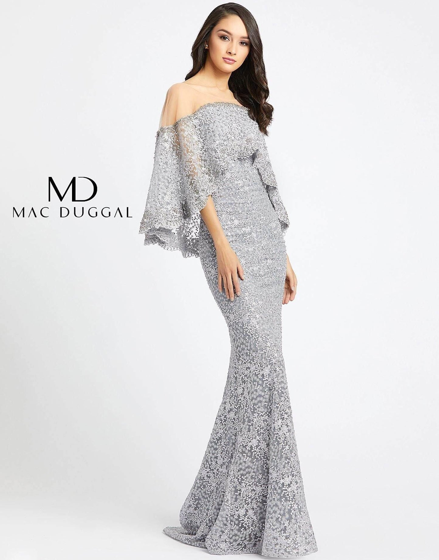 Mac Duggal Long Formal Off Shoulder Lace Gown 20072D - The Dress Outlet