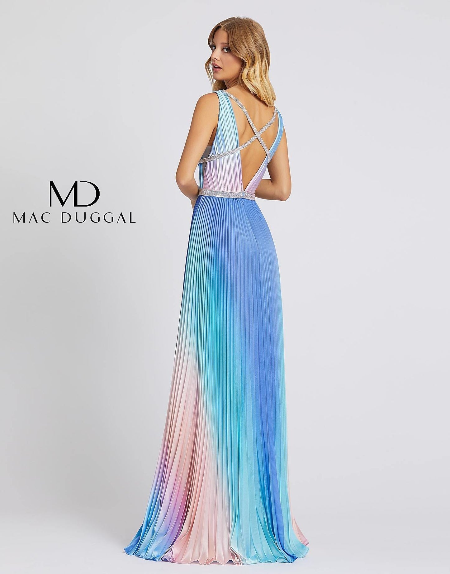 Mac Duggal Long Formal Pleated Prom Dress 30705A - The Dress Outlet