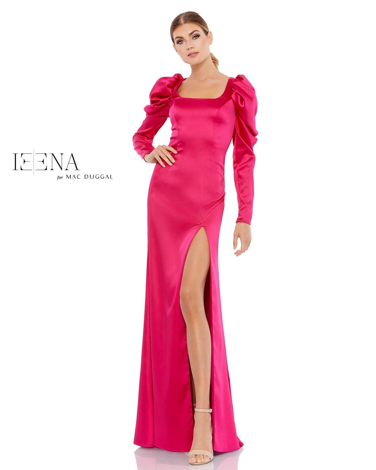 Mac Duggal Long Formal Puff Sleeve Dress 26520 - The Dress Outlet