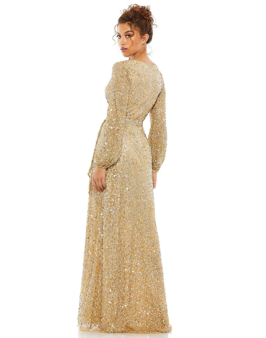 Mac Duggal Long Mother of the Bride Dress Champagne