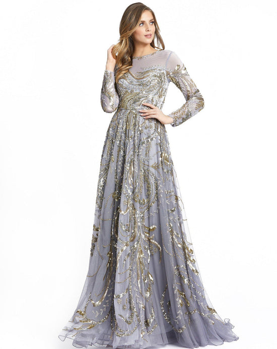 Platinum/Gold Mac Duggal 5217 Long Mother of the Bride Dress for $798.0 ...