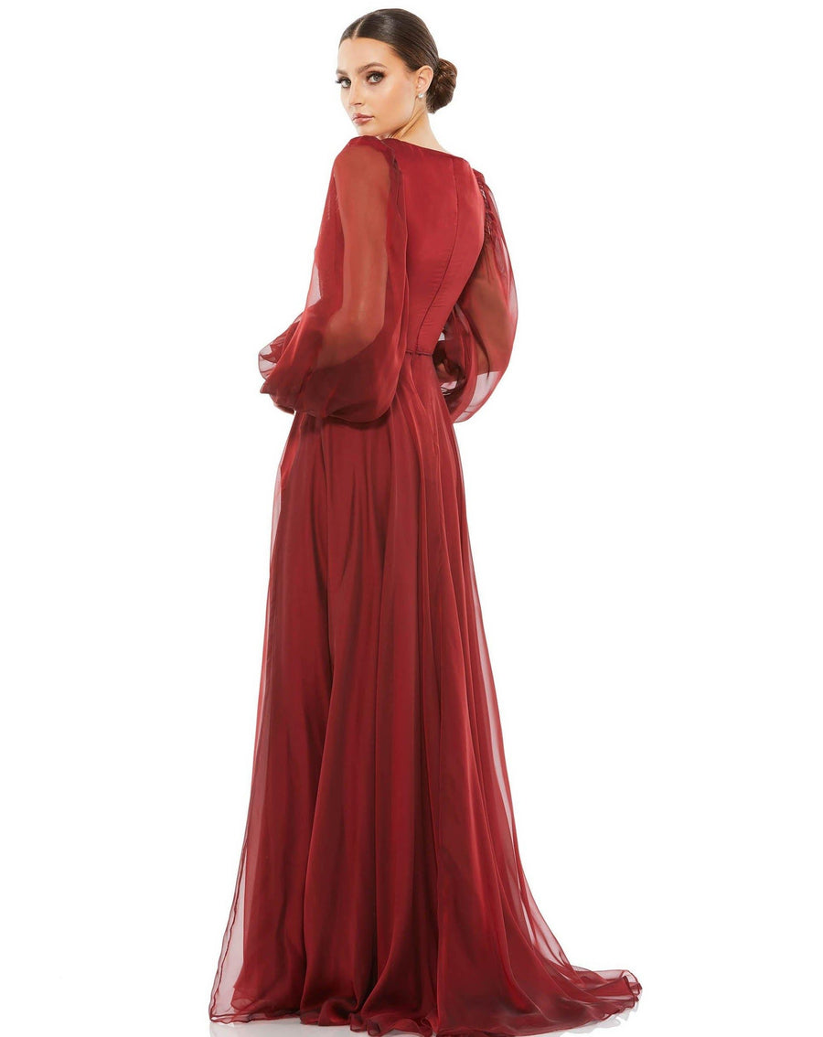 Mac Duggal Long Mother of the Bride Dress Garnet