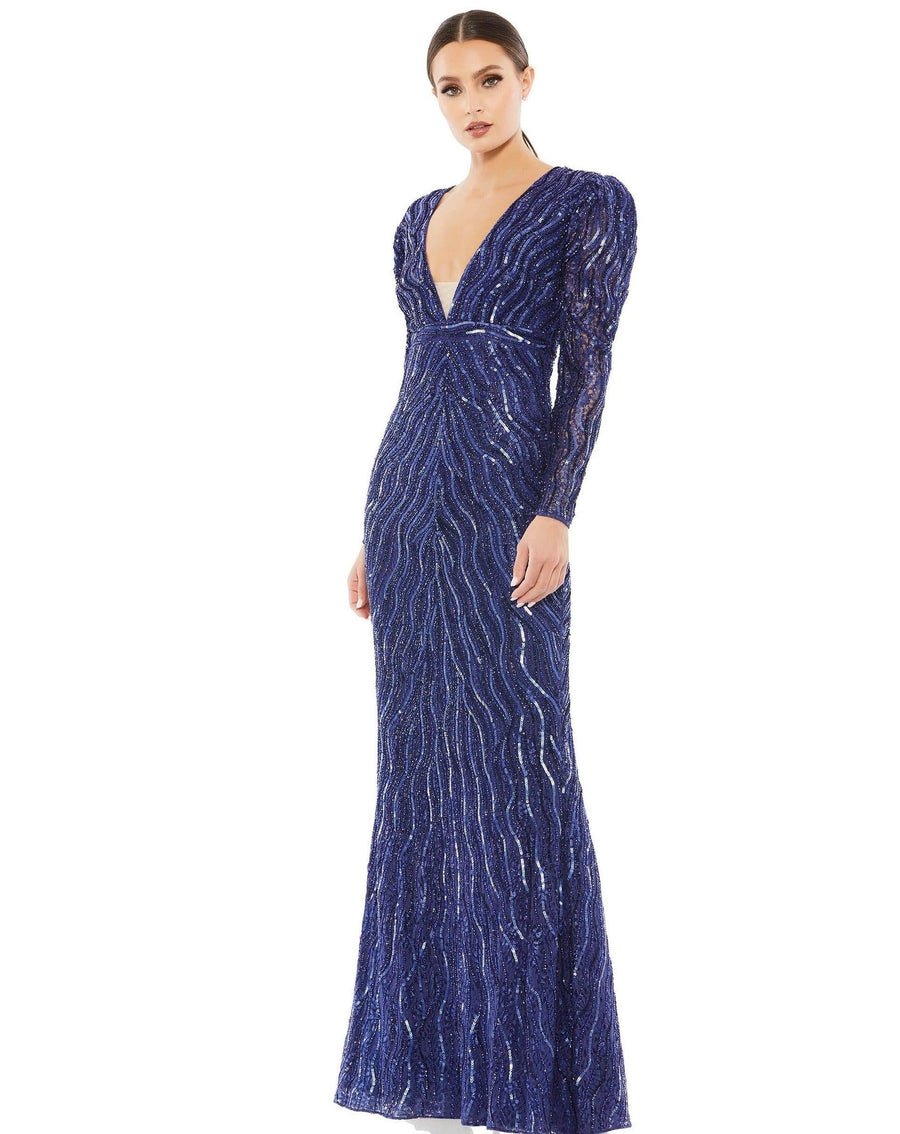 Mac Duggal Long Mother of the Bride Dress Navy