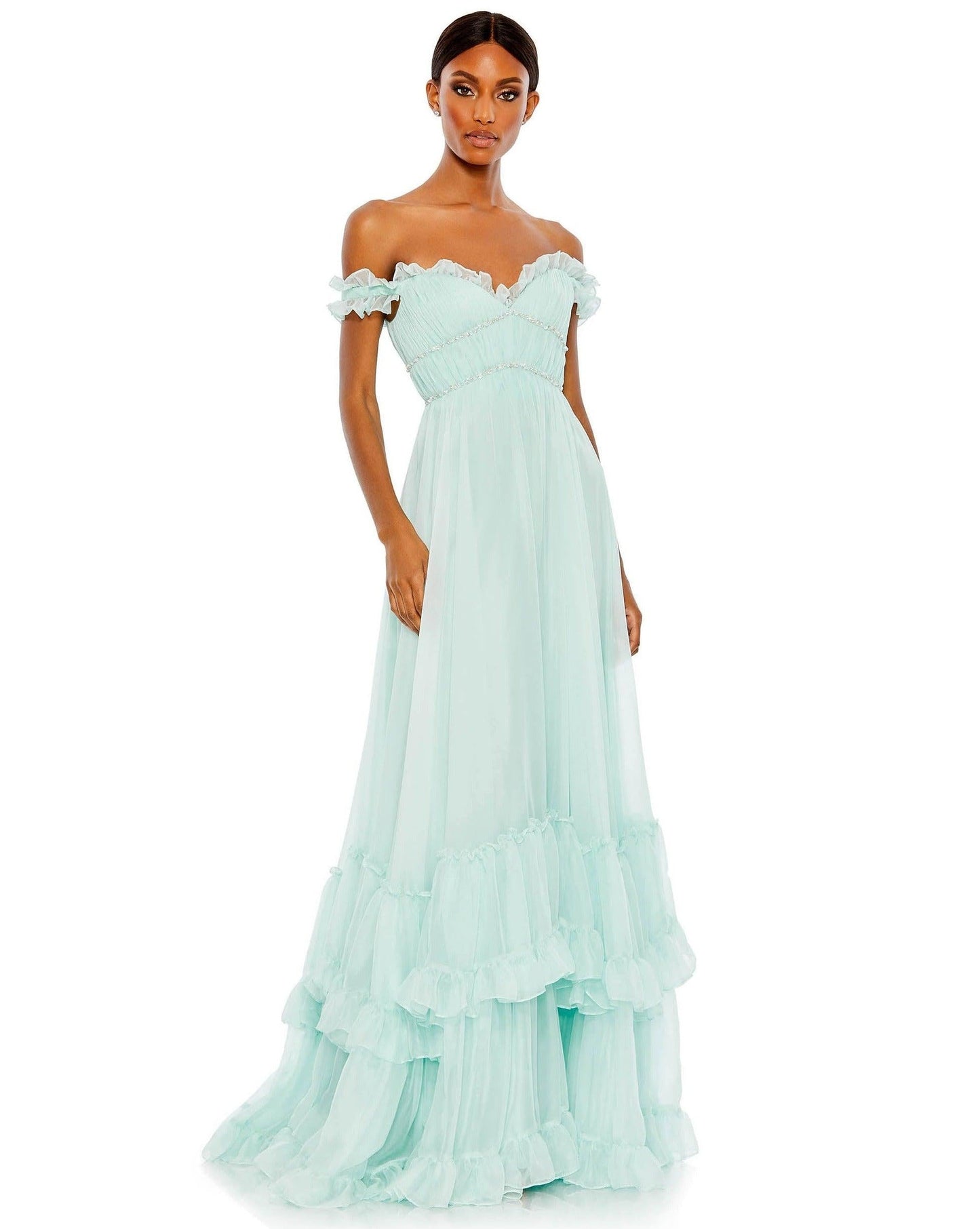 Mac Duggal Long Off Shoulder Formal Dress 68086 - The Dress Outlet