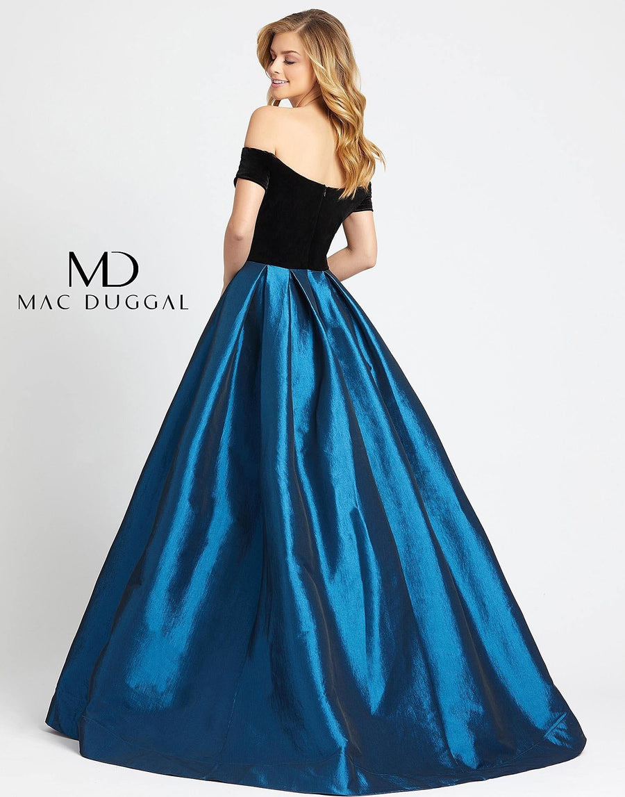 Mac Duggal Long Off Shoulder Velvet Ball Gown 12062H - The Dress Outlet