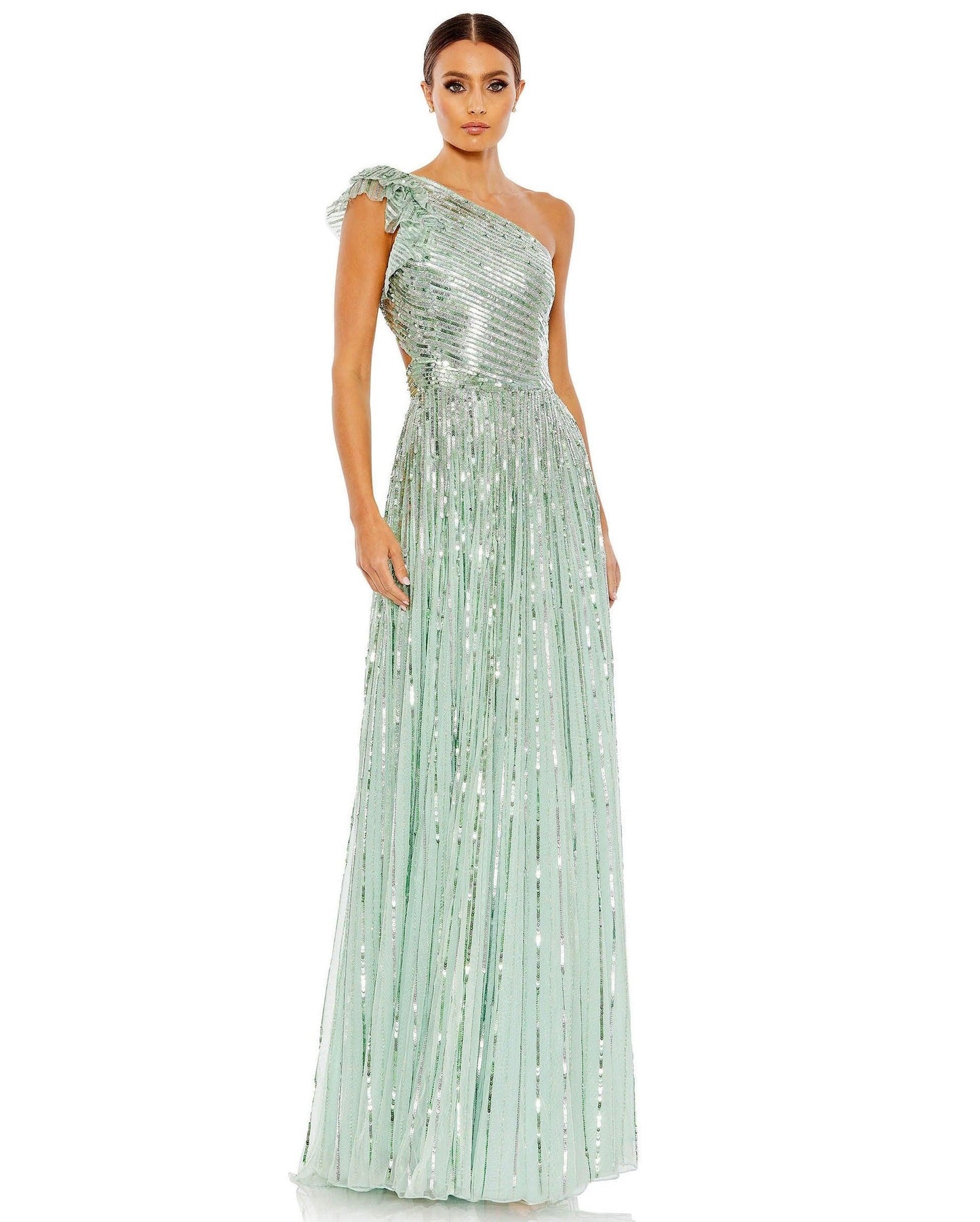 Mac Duggal Long One Shoulder Formal Dress 5565 - The Dress Outlet