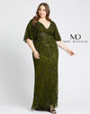 Mac Duggal Long Plus Size Cape Sleeve Dress 5335 - The Dress Outlet