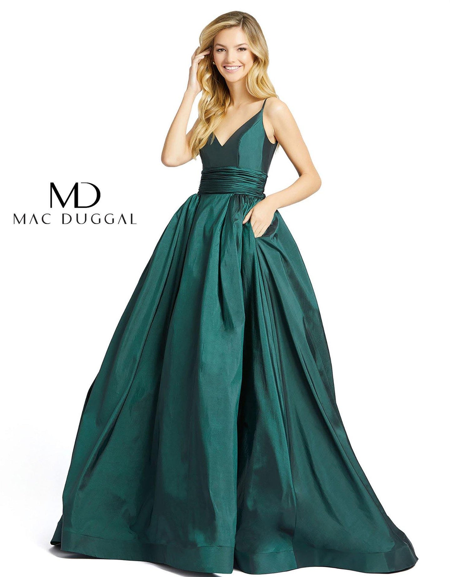 Mac Duggal Long Prom Spaghetti Strap Ball Gown 67691 - The Dress Outlet