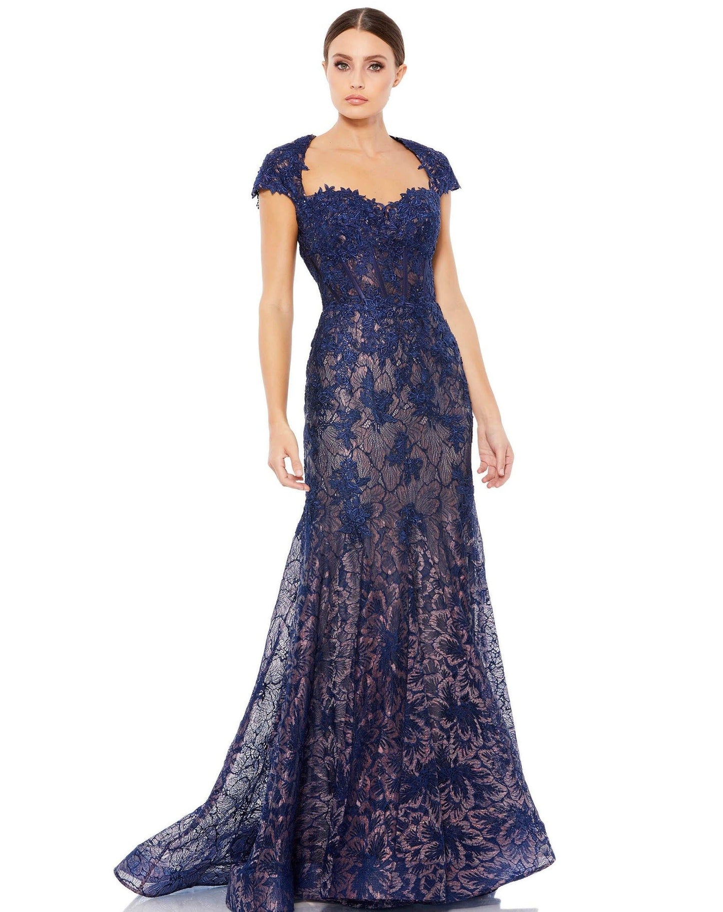 Mac Duggal Midnight Short Sleeve Evening Dress 79306 - The Dress Outlet