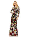 Mac Duggal Long Sleeve Floral Formal Dress 68201 - The Dress Outlet