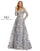 Formal Dresses Long Sleeve Formal Evening Dress Grey Multi