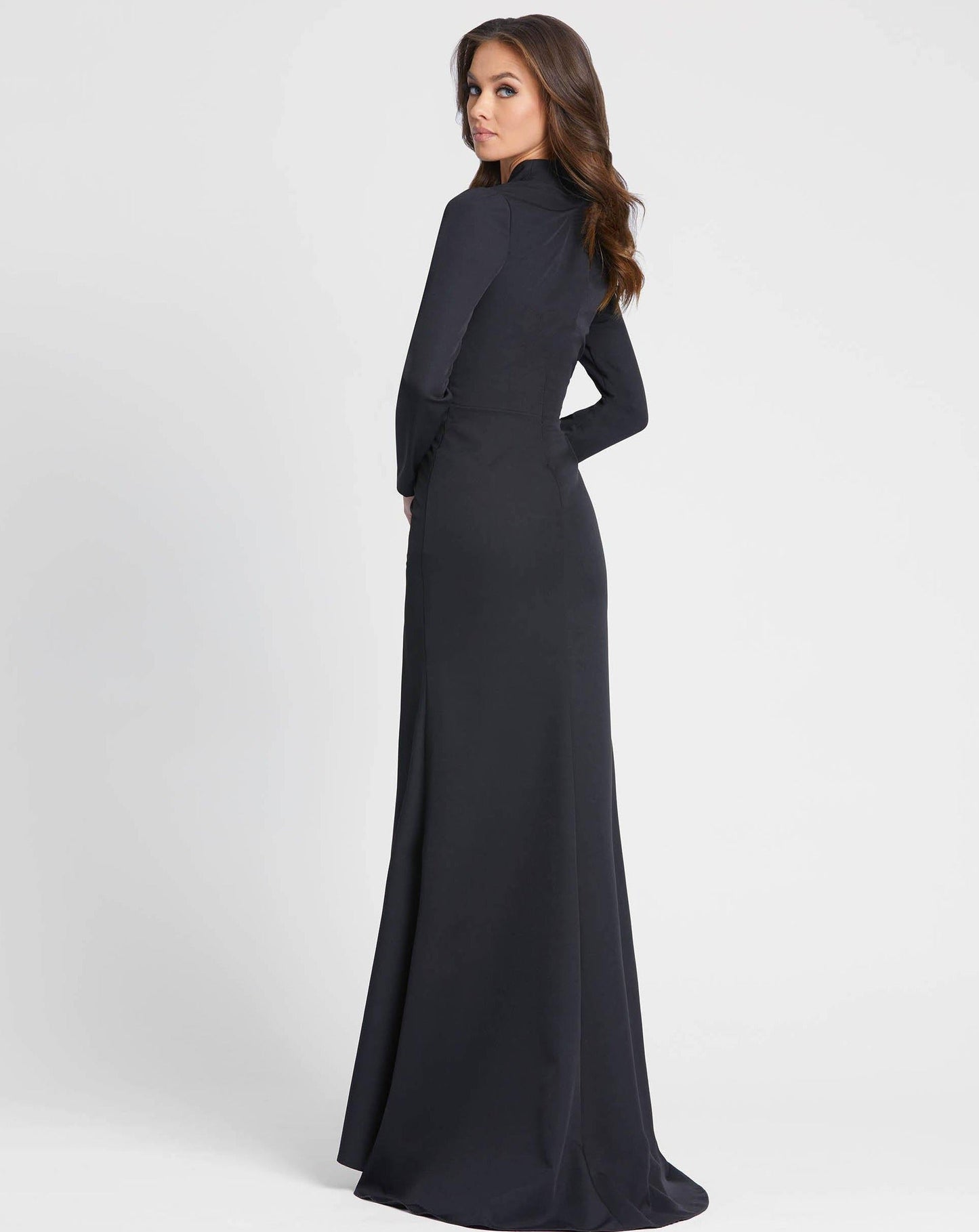 Mac Duggal Long Sleeve Formal High Slit Dress 49097 - The Dress Outlet