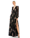 Mac Duggal Long Sleeve Formal Long Floral Dress 55661 - The Dress Outlet