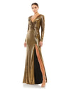 Mac Duggal Long Sleeve Formal Metallic Dress 26684 - The Dress Outlet