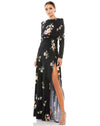 Mac Duggal Long Sleeve Formal Print Dress 55622 - The Dress Outlet