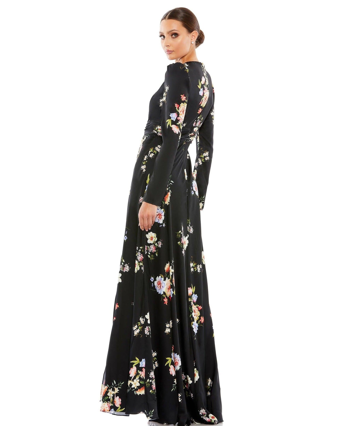 Mac Duggal Long Sleeve Formal Print Dress 55622 - The Dress Outlet