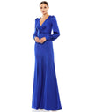 Mac Duggal Long Sleeve Formal Satin Dress 55635 - The Dress Outlet