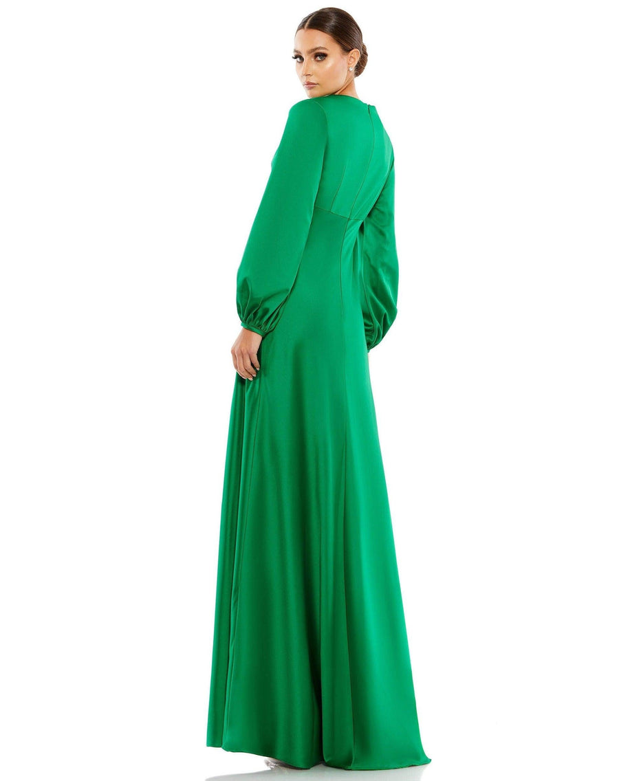 Mac Duggal Long Sleeve Formal Satin Dress 55693 - The Dress Outlet