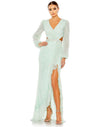 Mac Duggal Long Sleeve High Low Formal Dress 5745 - The Dress Outlet