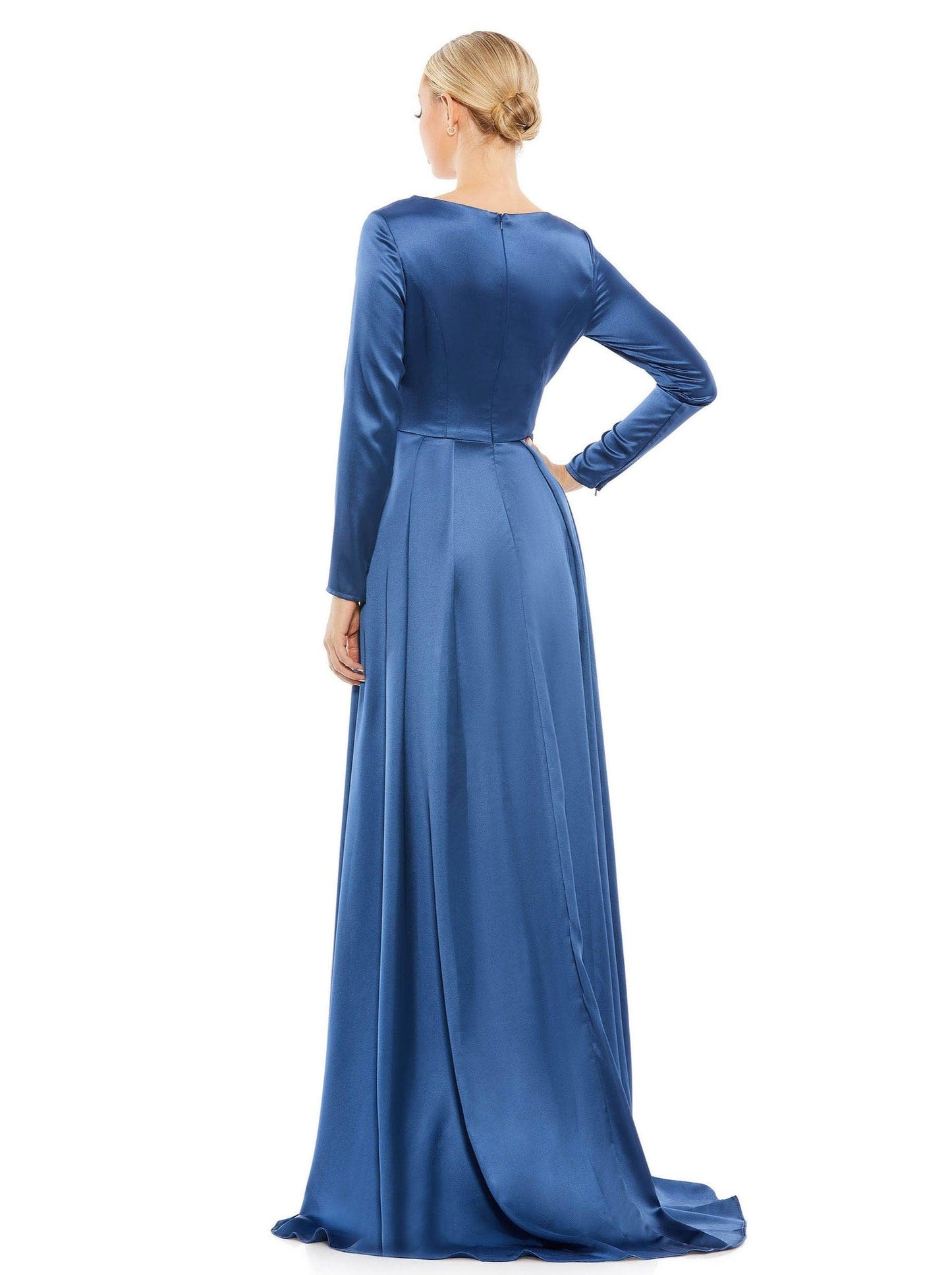 Mac Duggal Long Sleeve Pleated Formal Gown 26613 - The Dress Outlet