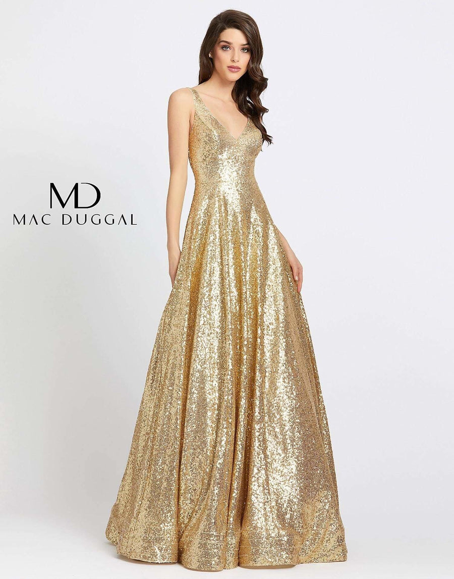 Mac Duggal Long Sleeveless A Line Prom Dress 48798A - The Dress Outlet