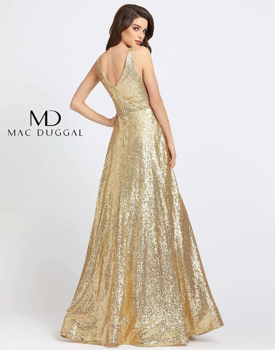 Mac Duggal Long Sleeveless A Line Prom Dress 48798A - The Dress Outlet